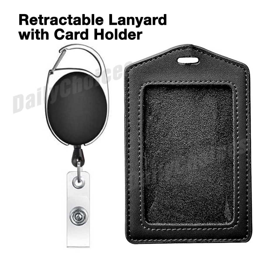 3x Retractable Lanyard ID Badge Opal Card Holder Business Security Pass